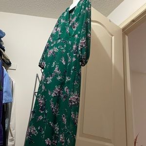 Selling green floral floor length maxi dress